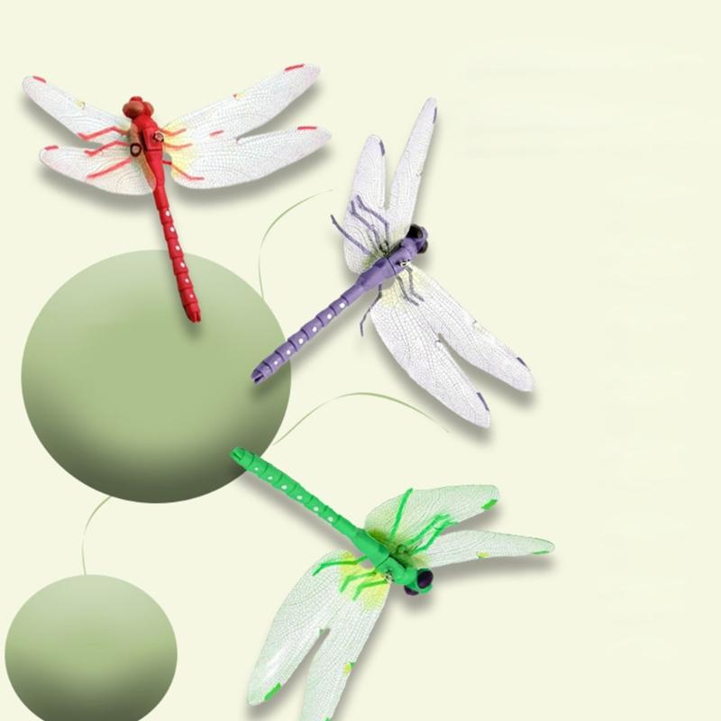 Beautiful PVC 3D Simulation Dragonflies Clip Ornaments For Yard Patios Balcony Flower Beds Decoration And Mosquitoes Control