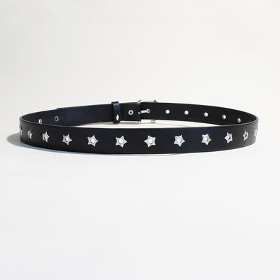 Fashion Punk Women's Belt Korean Style Casual Metal Buckle Waistband Versatile Star Hollow Eyelet Waist Strap Jeans Decor