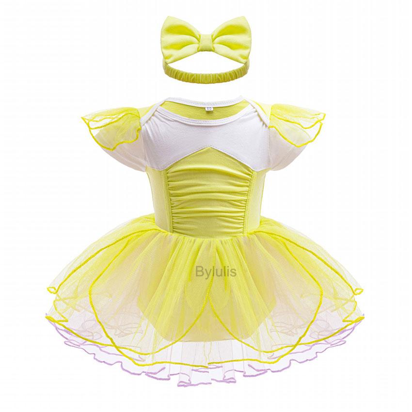 Fantasia Romper Anna Sofia Tutu Dress Headband Princess Aurora Alice Clothes Dress Halloween Party Costumes Outfit