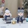 Cartoon Blue Fabric Snowman Doll Fabric Christmas Snowman Doll Swinging Skiing Doll  Xmas Gift