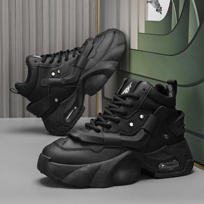Fashion Trend Black Men's High Top Casual Sneakers Autumn and Winter Height Increasing Sneakers Men Comfort Trainers Platform Men Shoes