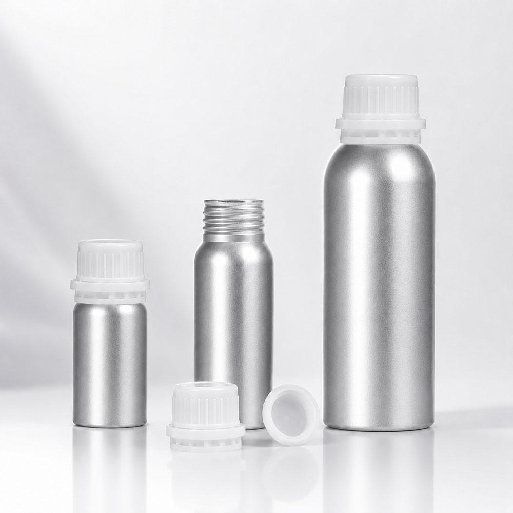 50ml 100ml 250ml Aluminum Bottle with Anti-theft Lid Essential Oil Bottle Cosmetics Container Refillable Travel Sub Bottles