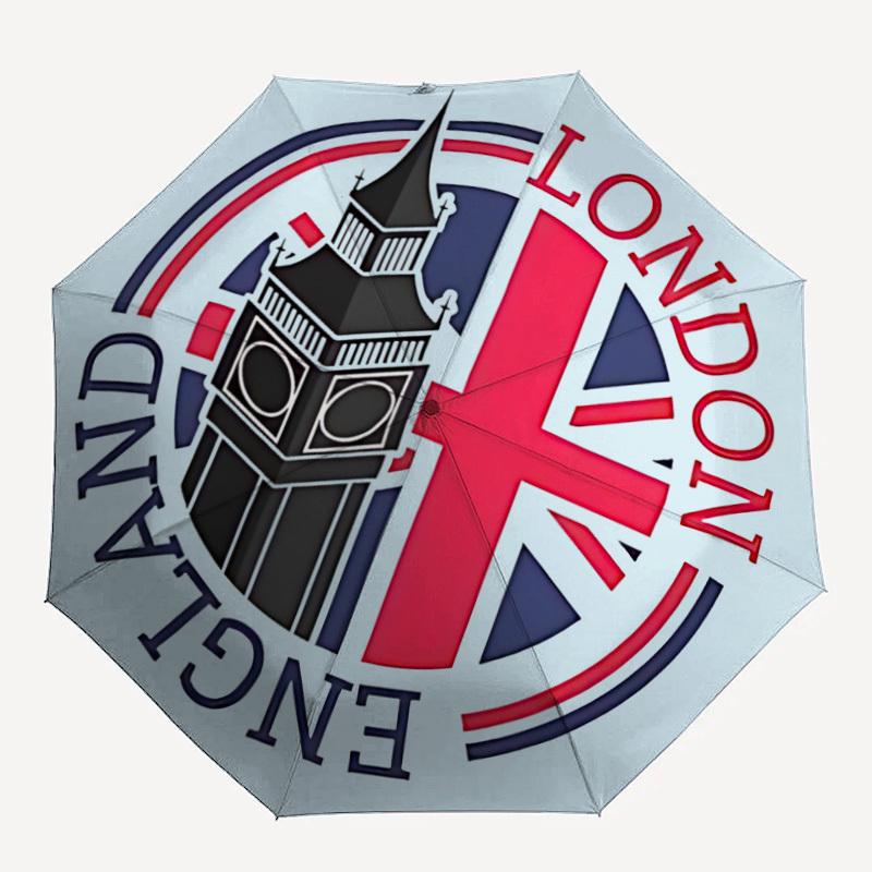 1pc London England Automatic Folding Umbrella Portable Collapsible Umbrella for All Seasons, 8-Rib Durable Construction, Perfect Gift 051