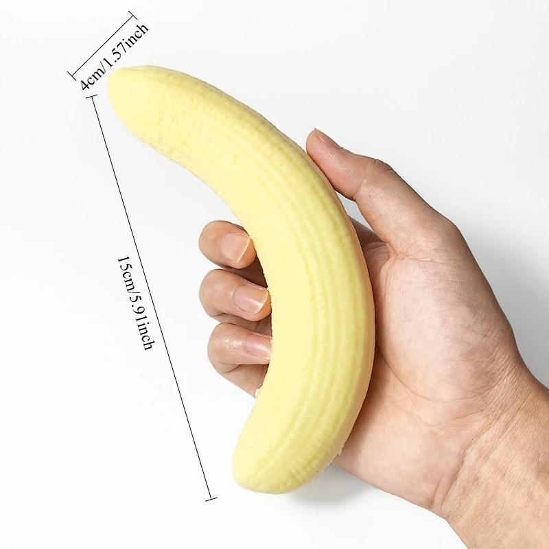 Kawaii Soft Banana Squishy Toy Slow Rising Yellow Banana Flesh Rebound Squeeze Toy Anti Stress Release Ball Hand Relax Gifts