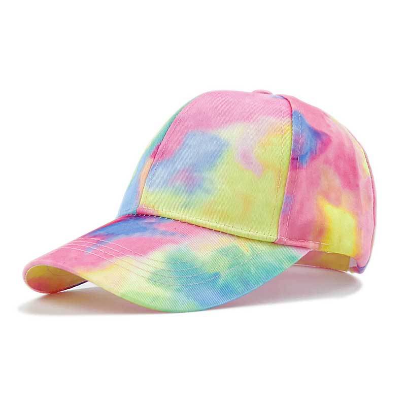 Dye Print Tie Baseball Cap Hip Hop Color Block Graffiti Visor Hat Sun Protection