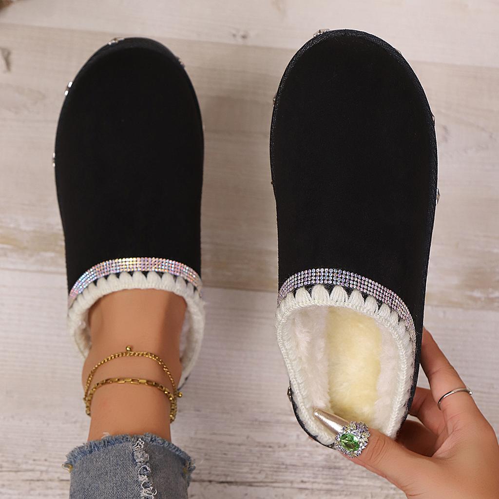 Fashion Winter Platform Women Fluffy Slippers 2025 Elegant Casual Large Size Slippers Women House Fashion Shoes Ladies Home Slides Women
