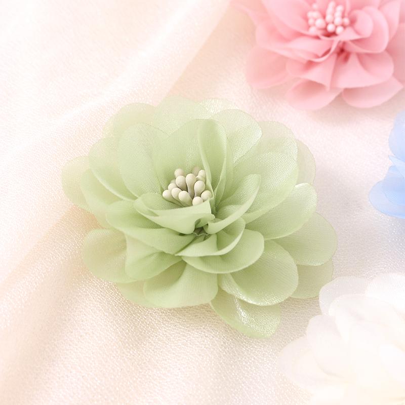 2/5Pcs 6CM Chiffon Fabric Artificial Flower For Home Room Wedding Invitation Artificial Flowers For Dress Decoration Accessories