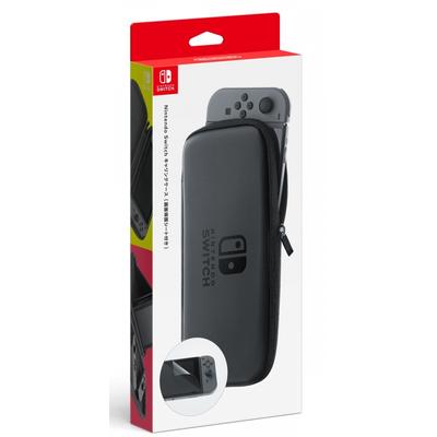 [Produto genuíno da Nintendo] Bolsa de transporte para Nintendo Switch (folha de proteção de tela incluída)