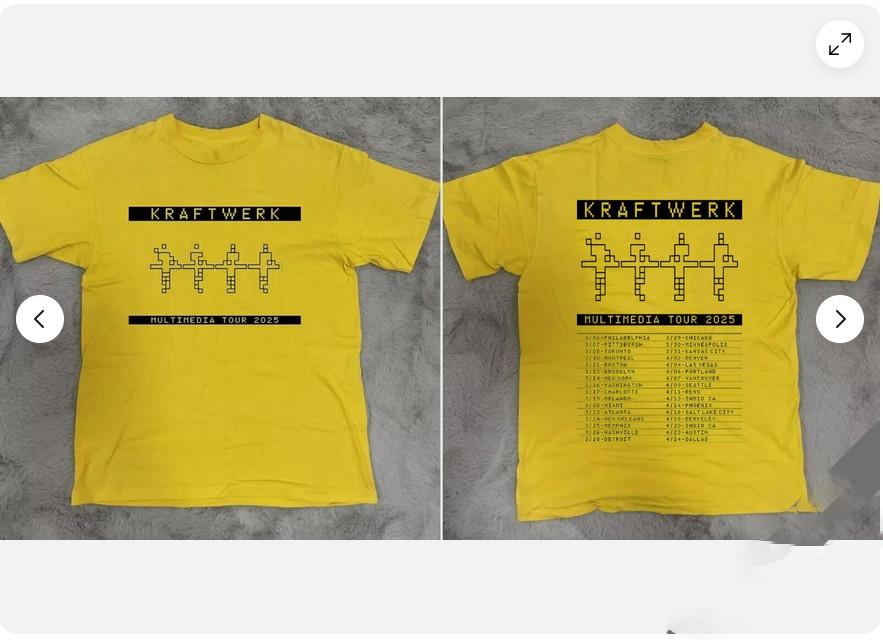 

НОВЫЙ!!! Kraftwerk Мультимедийный Тур Даты 2026 Унисекс Футболка с Ромашками XL
