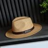 Spring Summer New Panama Straw Hat Fashion British Style Sun Protection Hat For Men Belted Paper Straw Beach Cap For Women