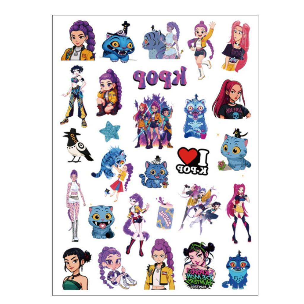Recently Added Demon Hunter Temporary Tattoos, High-end Animation Design Animation & K-Pop Girl Group Merchandise Temporary Tattoo Decals