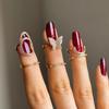 1PC Fashion Gothic Metal Line Thin Nail Rings for Women Girls Daily Crystal Fingertip Protective Cover Jewelry Accessories for Women