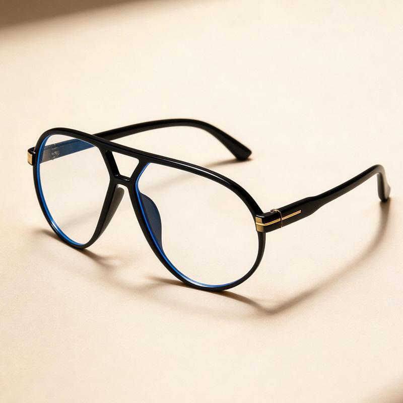 European and American fashion flat glasses travel shopping travel decorative glasses retro double beam frame sunglasses versatile trendy