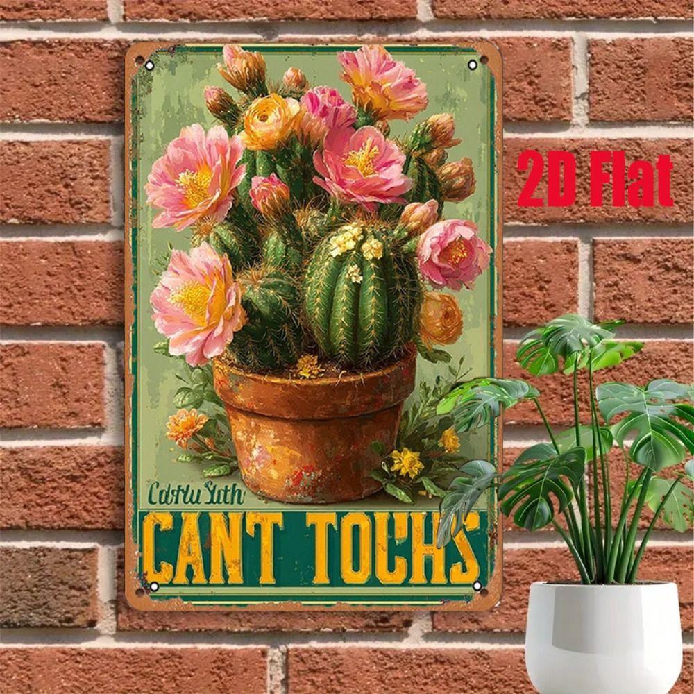 Vintage Metal Wall Poster – Floral Garden Decor, 20x30cm