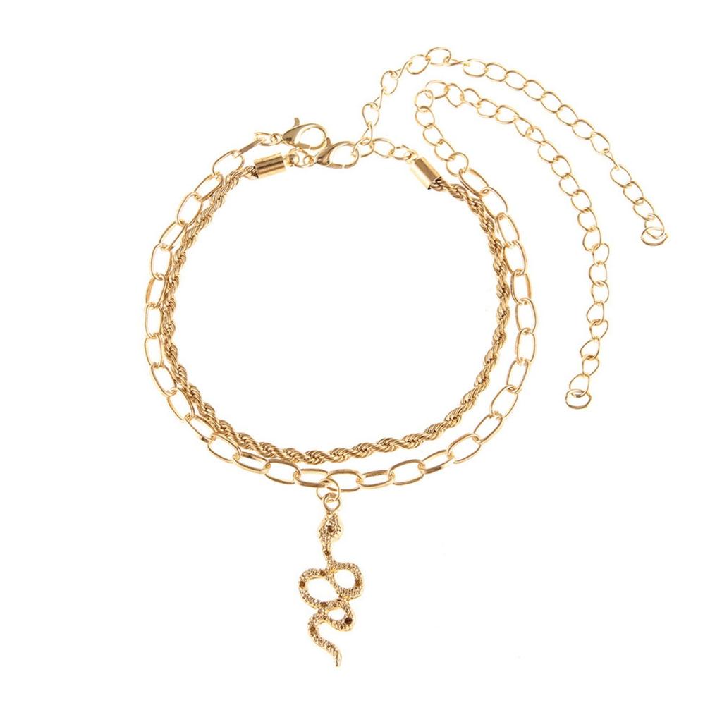 Rhinestone Foot Ornaments, Adjustable Anklet, Crystal Double Heart-shaped Anklet