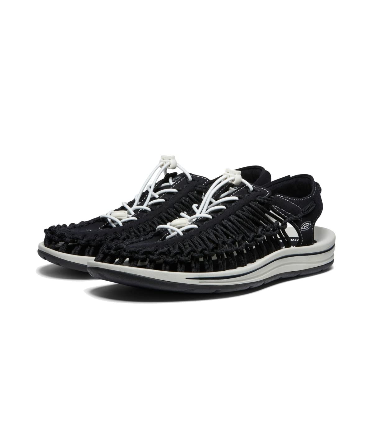 

KEEN Men s Uneek Classic Two Cord Sandals, Black/Silver Birch, 8