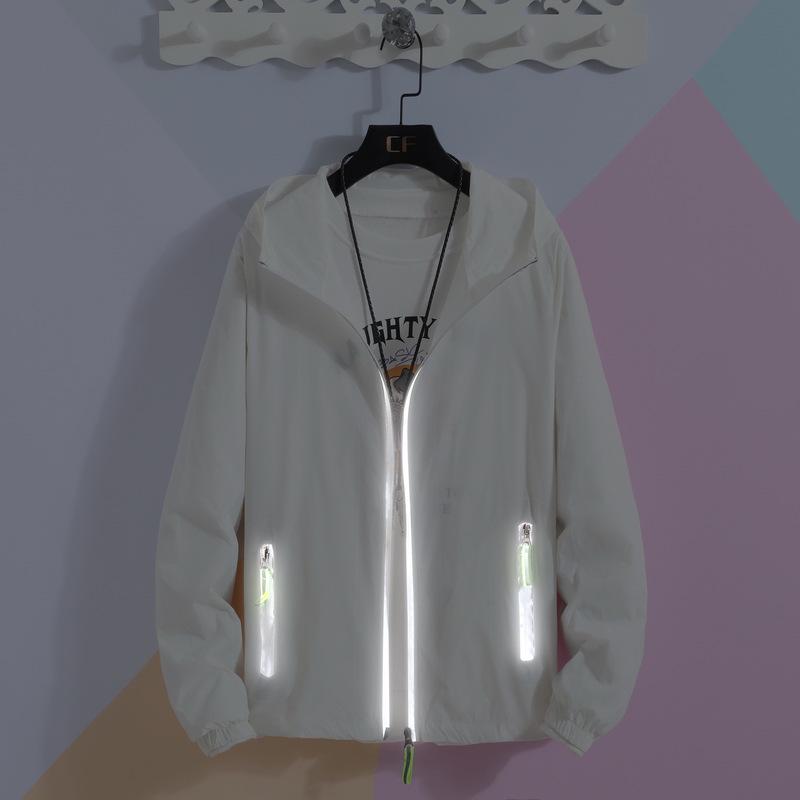 Reflektierende Reißverschluss-Sonnenjacke – Herren Outdoor Angeln & Paare Print Logo Kleidung