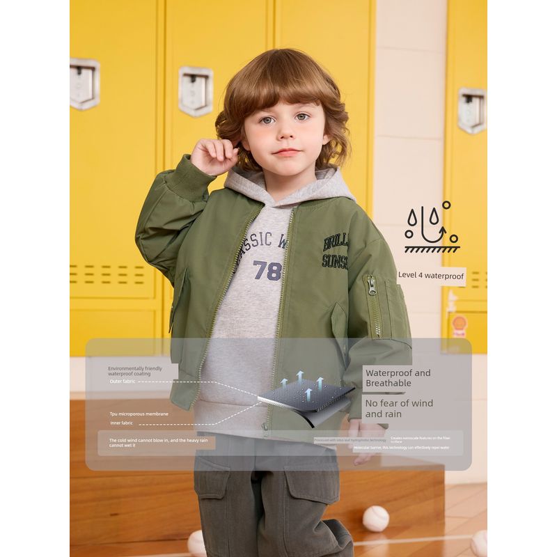 Boys' Baseball Collar Jacket Baby Spring and Autumn Clothing 2026 New Spring and Autumn Style Children's Wear Toddler Children's Top Trendy