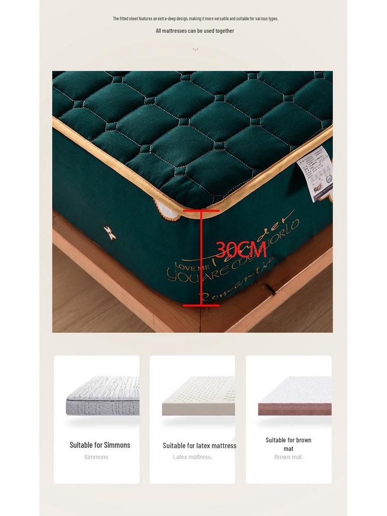 Waterproof Quilted Fitted Sheet & Mattress Protector - Non-slip, All-Inclusive Single Piece Cover