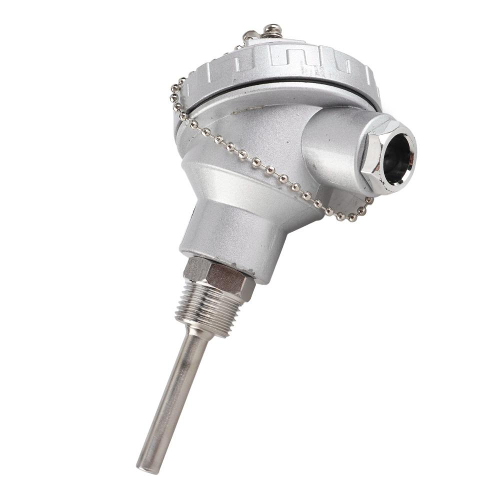 RTD PT100 Temperature Sensor Probe Stainless Steel 1/2" Thread Resistance Temperature Detector -200~420 ℃ Various Lengths