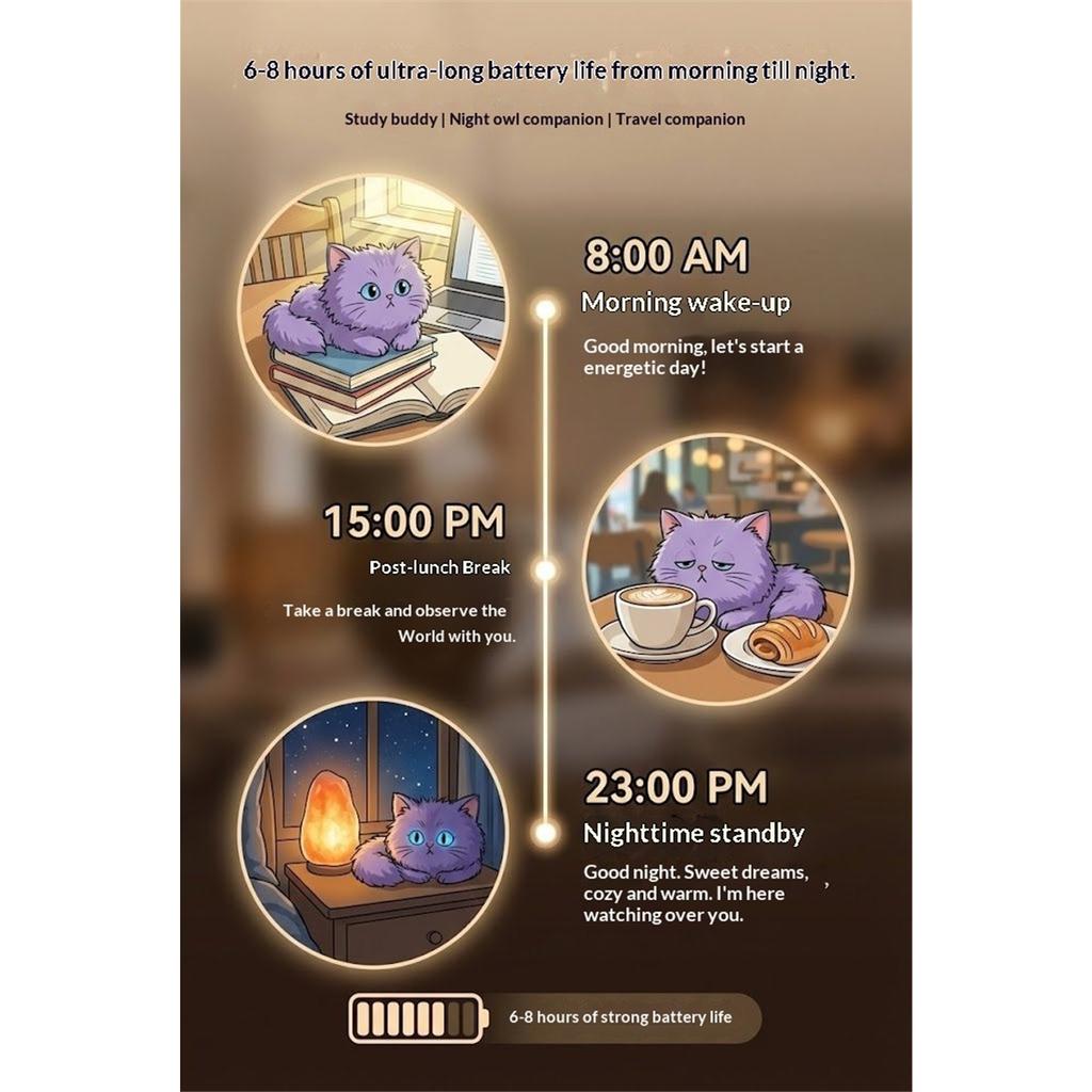 AI Scruffy Cat  Robot Plush Toy Voice Interactive Child Growth Learning Companion Soothing Large Model Pet Doll