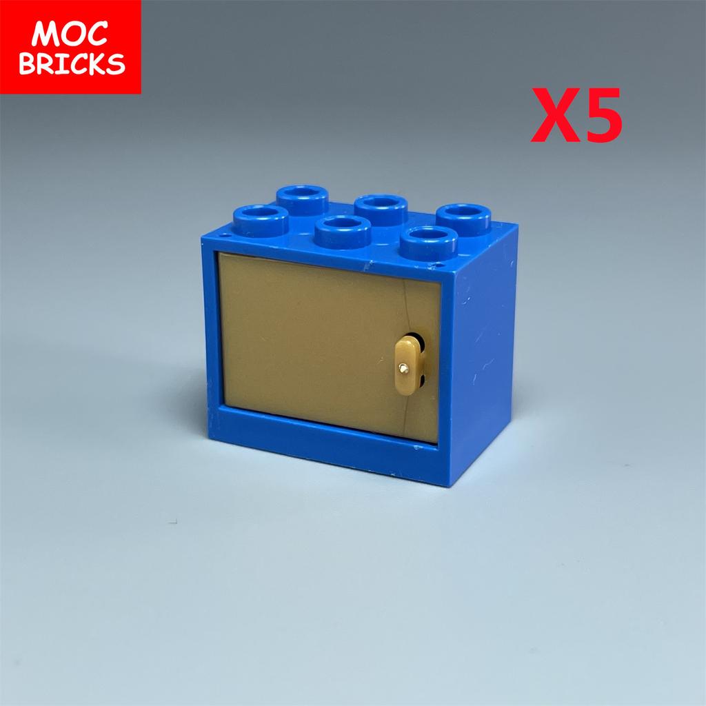 MOC Blocks Box Cupboard Container 2x3x2 Cabinets Assembles Particles 4532 4533 City House Construction Bricks Parts