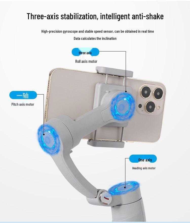 M1 Three-Axis Smart Gimbal Stabilizer: Anti-Shake Face Tracking for Live Streaming & Mobile Phone Shooting