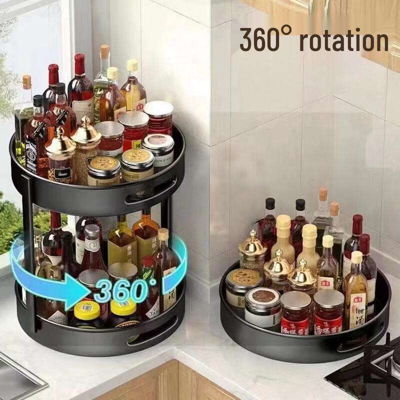 Rotating Double-Layer Kitchen Spice Rack