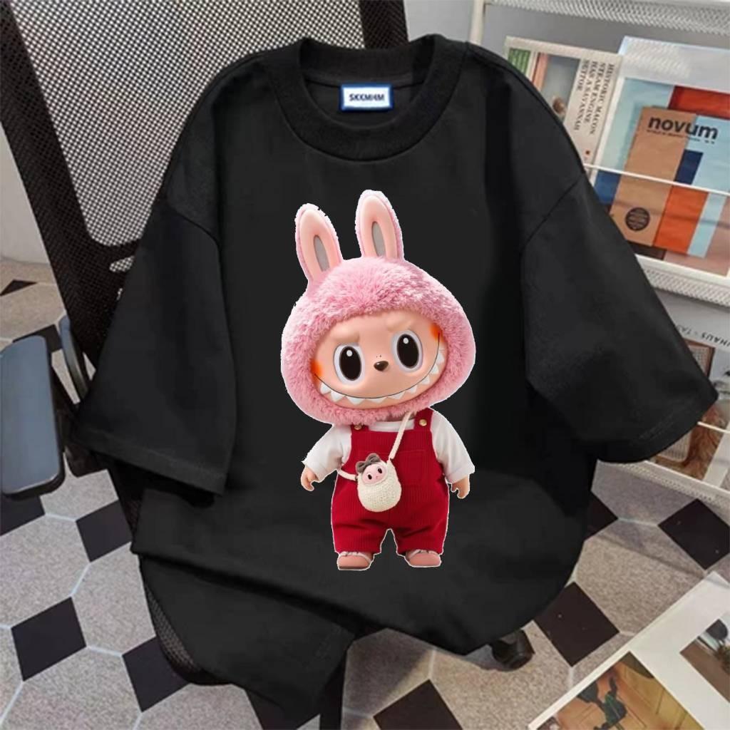 Labubu printed short-sleeved T-shirt men's and women's round neck top