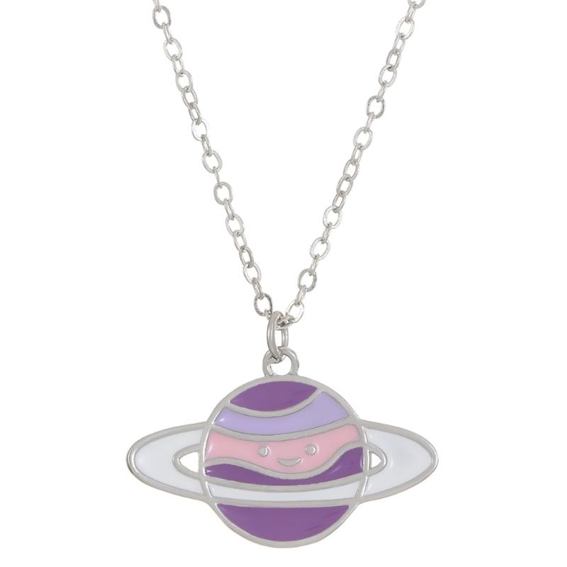 Hip Hop Style Collarbone Chain Planet Pendant Necklace Fashionable and Trendy Neckchain Jewelry Neck Chain Accessories