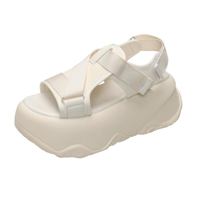 Fashion Women's Cross Strap Sandals Luxury Fashion Ladies High Platform Casual Beach Slippers Summer 8CM Heels Thick Bottom Sandalias