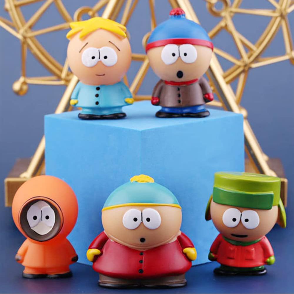 5 Pcs South Park Action Figures Cartoon Characters Cake Decoration For Party