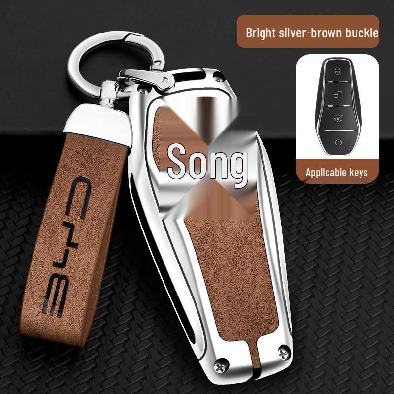 BYD Key Case Metal Shell: Anti-Lost Protection for Song PRO, Han, Tang, Song PLUS, Song MAX, Qin PRO Models.