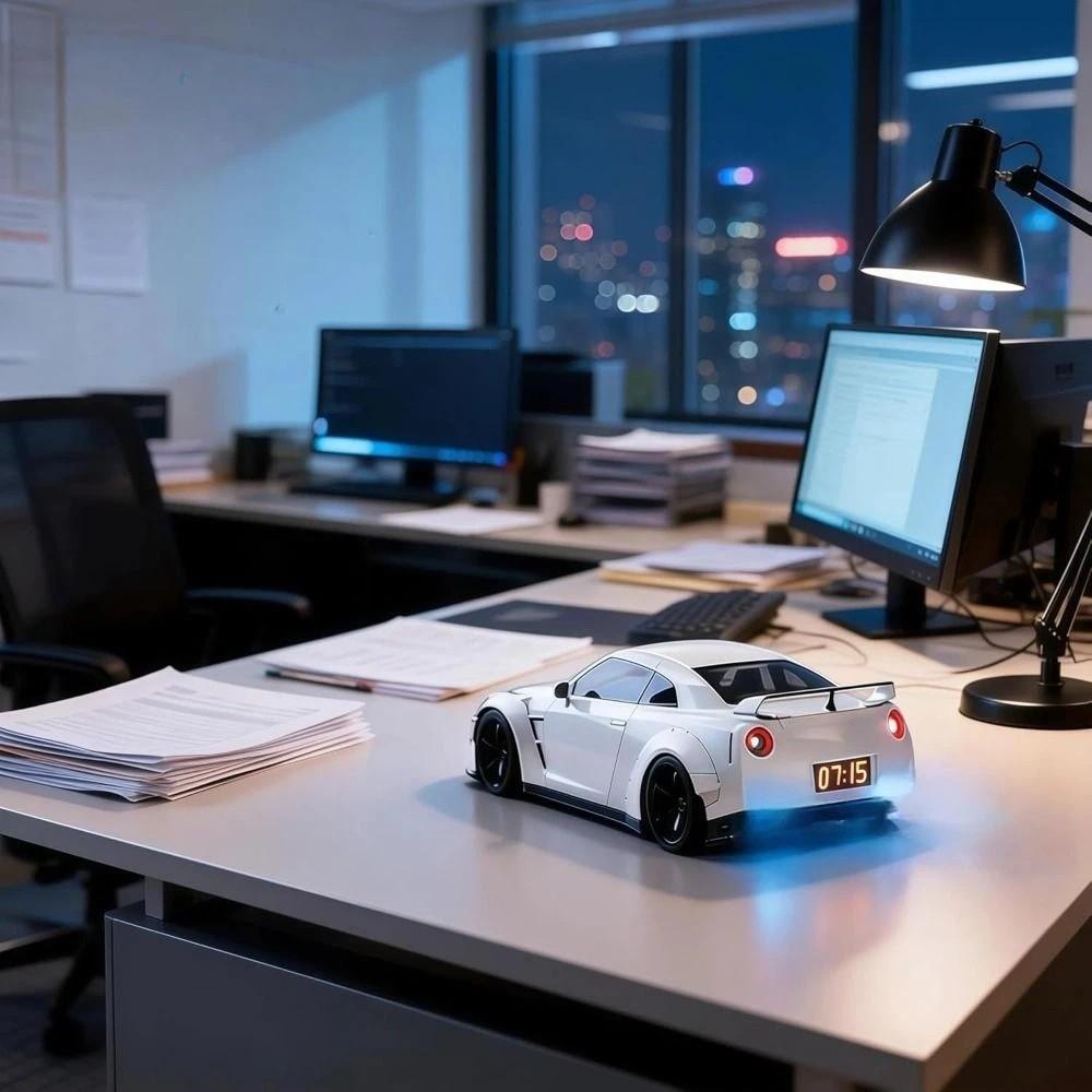 New LED Display Hyper-car Alarm Clock Super Car Shaped Portable Novelty Alarm Clock Creative Digital Clock for Car Enthusiasts