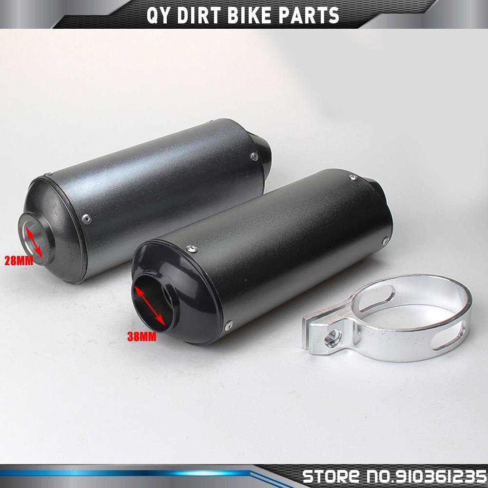 Aluminum Exhaust Muffler With Clamp For KAYO Apollo BSE Bosuer xmotos SSR SDG 110 125 140 150 160cc CRF KLX TTR Pit Dirt Bikes
