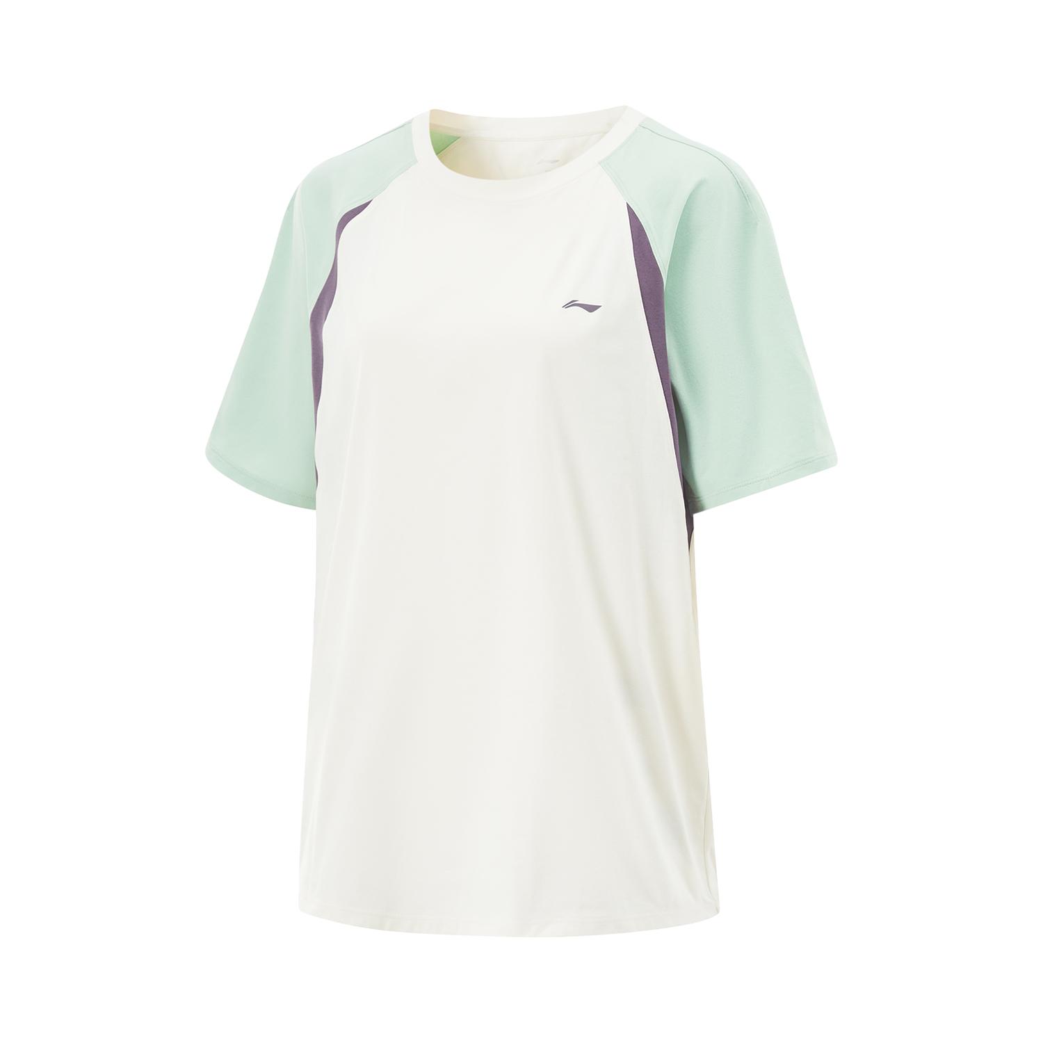 

Li-Ning Удобная Повседневная Простая Свободная Быстросохнущая Футболка с Круглым Вырезом и Коротким Рукавом Женские Топы Молочно-Белый Пыльно-Зеленый ATSV132-5 XL