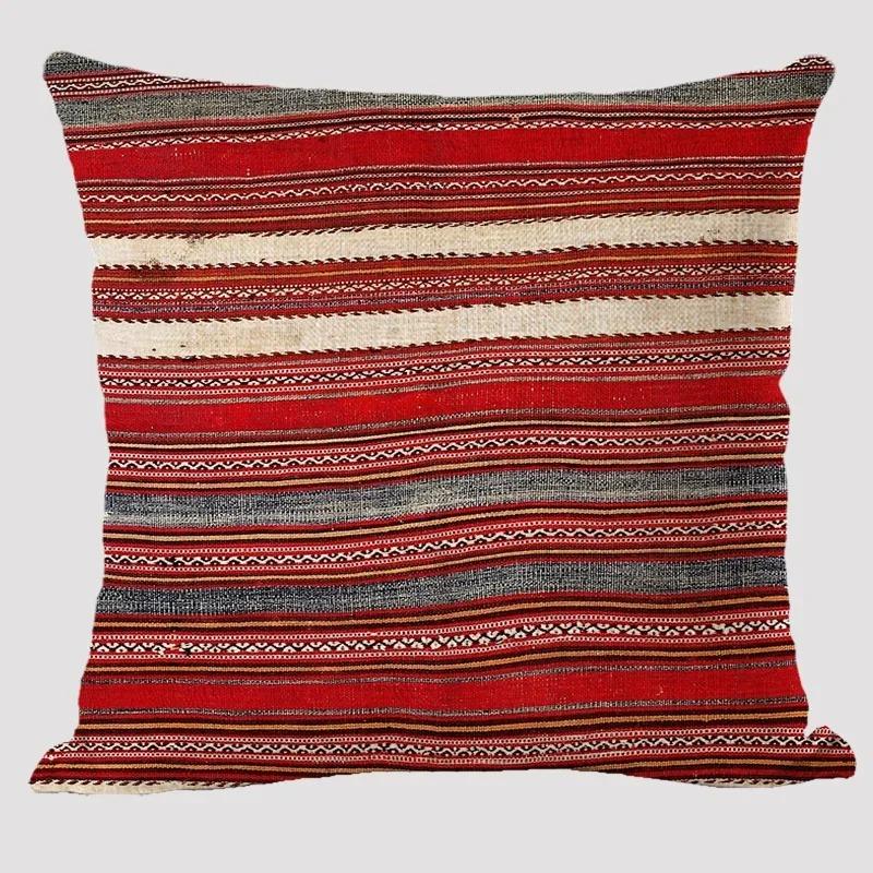 Vintage Kilim Cushion Cover Boho Ethnic Geometric Throw Pillowcase Peach Skin Decorative Pillow For Sofa Living Room Home Decor