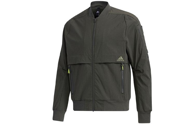Adidas Jackets Men s Dark Brown Stand Collar Moderate Pilot GF4029 M