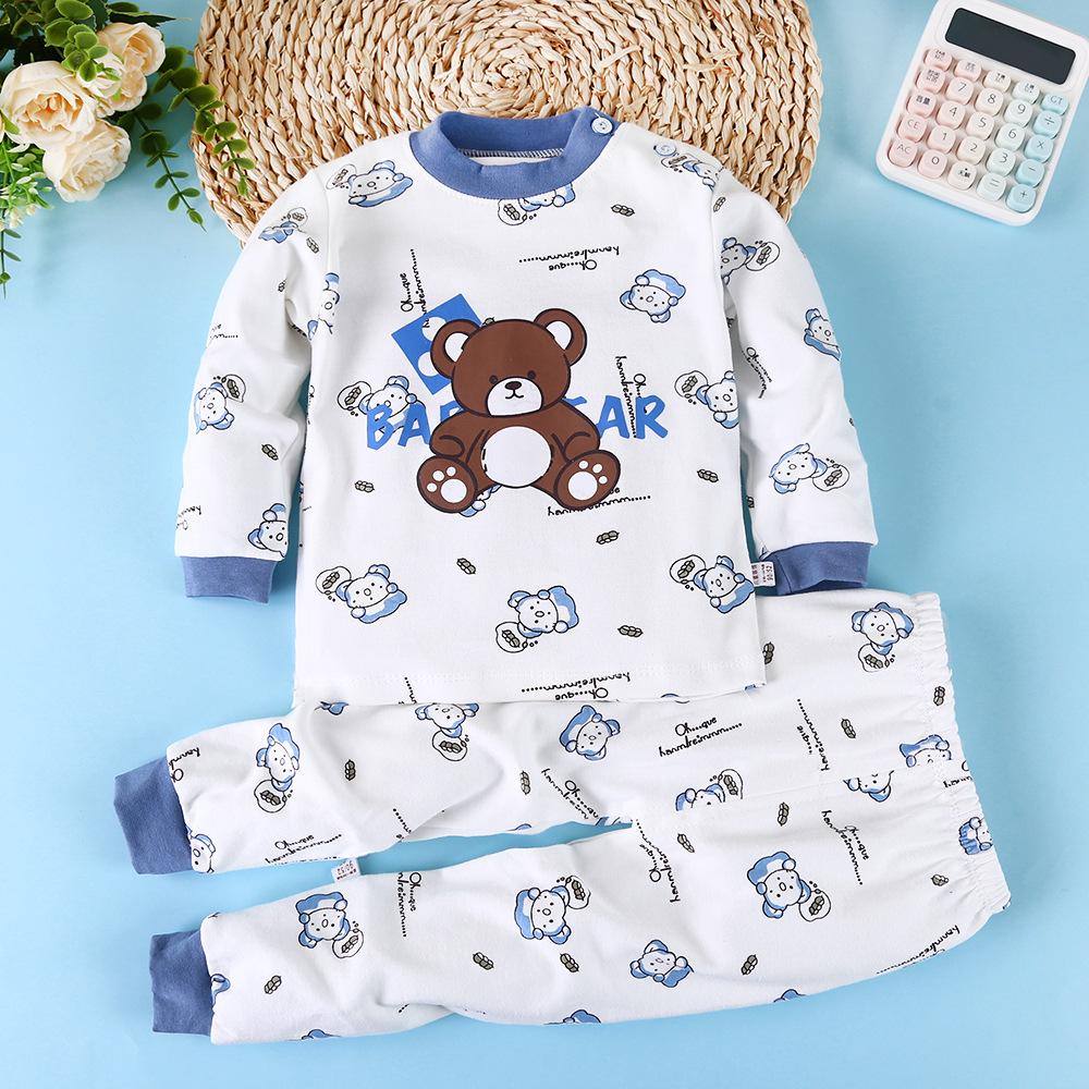 

Pure Cotton Children Spring Autumn Innerwear Set Boys Girls Pajamas Homewear 73CM