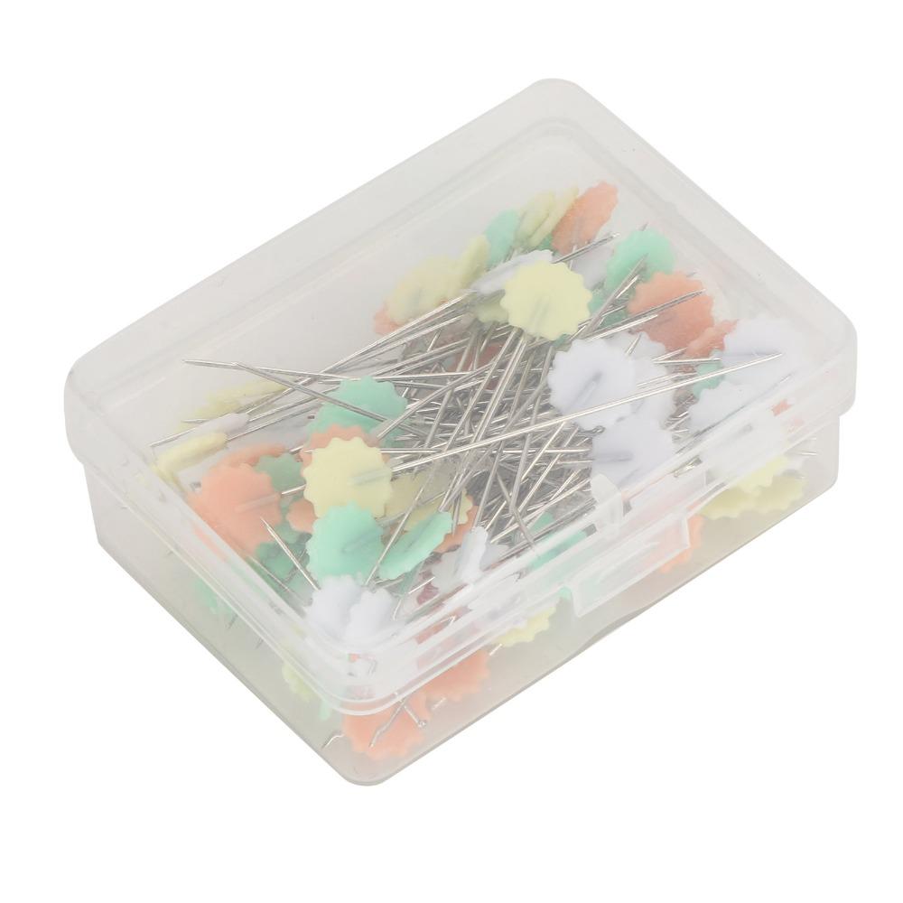 200pcs Multicolor Straight Pins Flower Head Craft Positioning Pins Quilting Pins  For Crafting