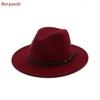 Chapeau Fedora en laine synthétique pour femme et homme, style jazz, style européen et américain, rond, melon, collection hiver et automne