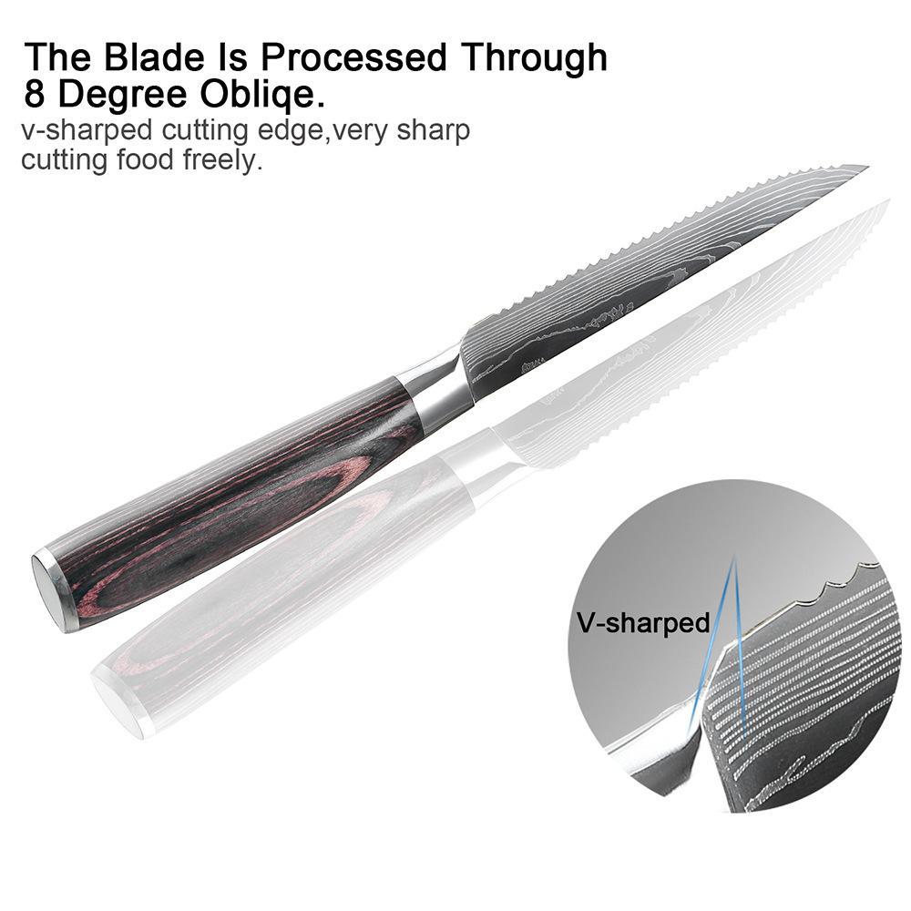 Steak Knife Stainless Steel Serrated Meat Cleaver Multifunctional Restaurant Chef's Knife