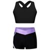 Mädchen Bikini Tankini Set Tank Top Shorts Zweiteiliger Sportanzug Activewear Kinder Balletttrikot Sportset Tanzkleidung