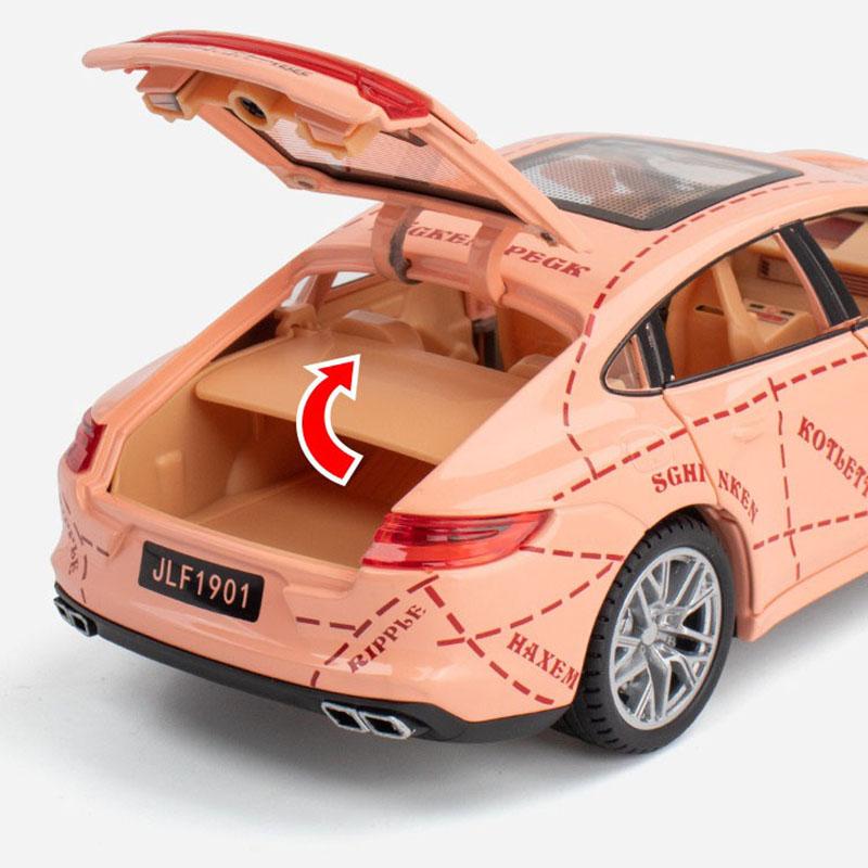 Giocattolo modello auto pressofuso in scala 1/24 Panamera, veicolo giocattolo da tirare indietro con suono e luce per bambini, ragazzi, ragazze, collezione regalo