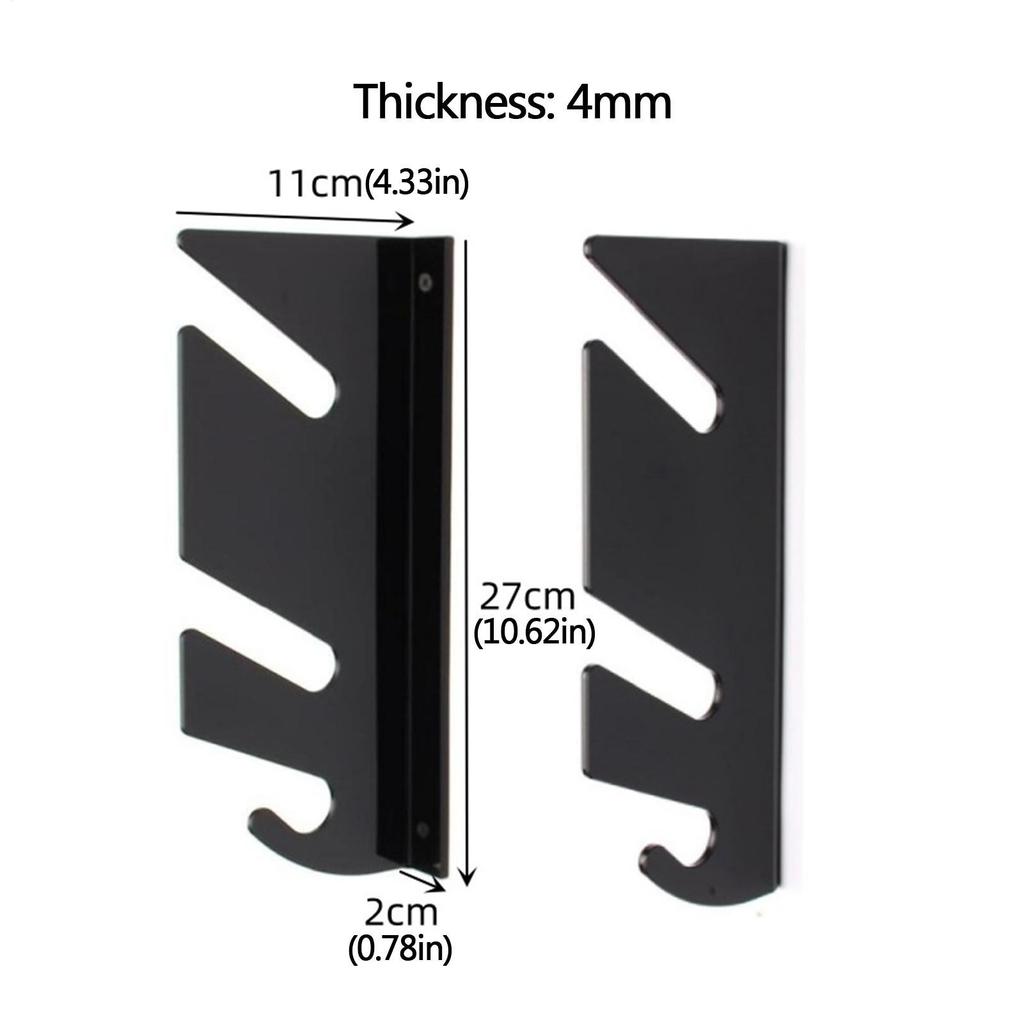 1Pair Skateboard Display Rack Acrylic Wall Stand Fixed Mount Indoor Floating Skateboard Storage Bracket Wall Holder