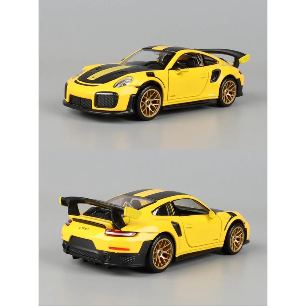 1/32 Porsche 911 GT2 RS Alloy Sports Car Model Diecasts Metal Racing Car Model Simulation Sound Light Collection Kids Toys Gifts