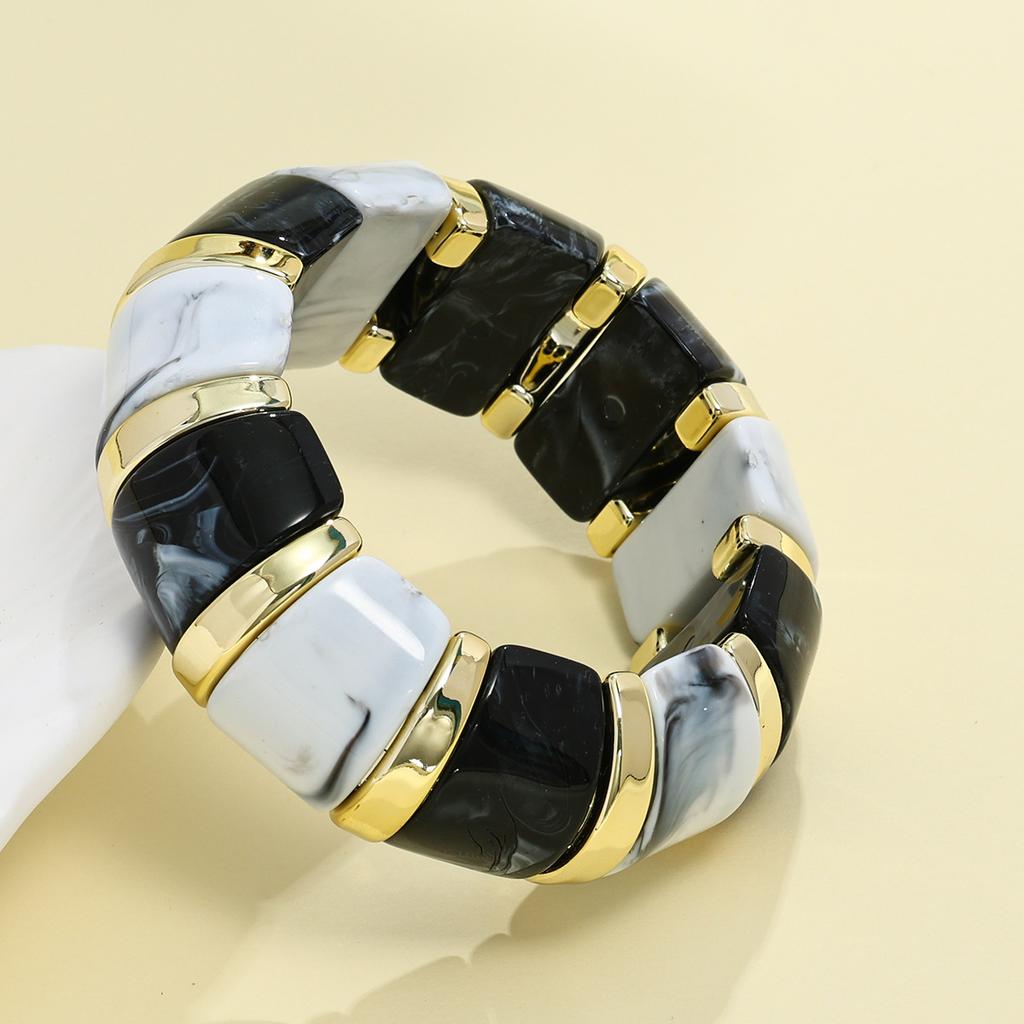 Exaggeration Punk Thick Wide Acrylic Elastic Rope Bracelet Retro Fashion Boho Bracelet Temperament Jewelry for Women