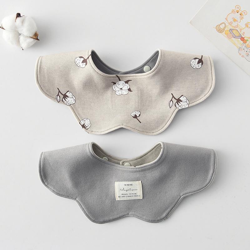 Korean Style A-Type Pure Cotton Double-Sided Baby Bib for 0-2 Years