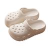 Women's 2024 Anti-Slip Thick-Soled Beach Shoes: Closed-Toe, Hole Design, Half-Slippers for Summer Outdoor Wear.