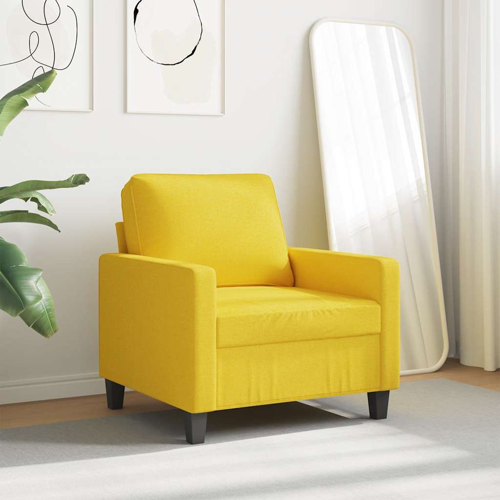Armchair Light Yellow 60 Cm Fabric
